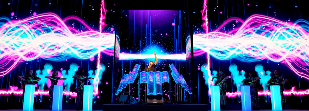 Break dancing LED drummers