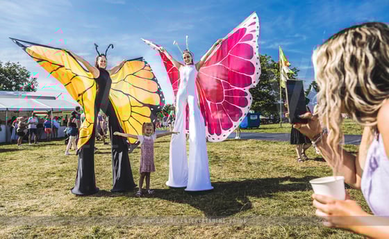 Butterlfies Stilts Festival JCB