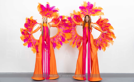 Carnival Stilts - Pink and Orange Covered - 1 