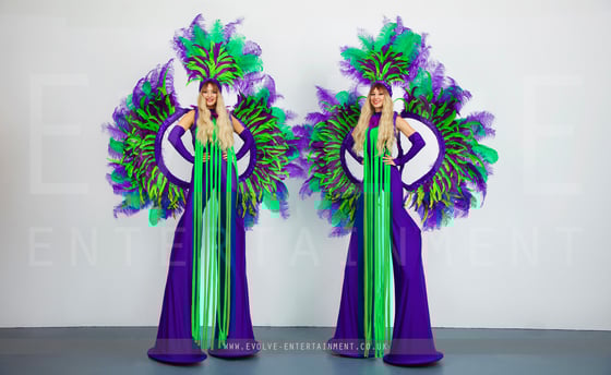 Carnival Stilts - Purple and Green Covered - 1 