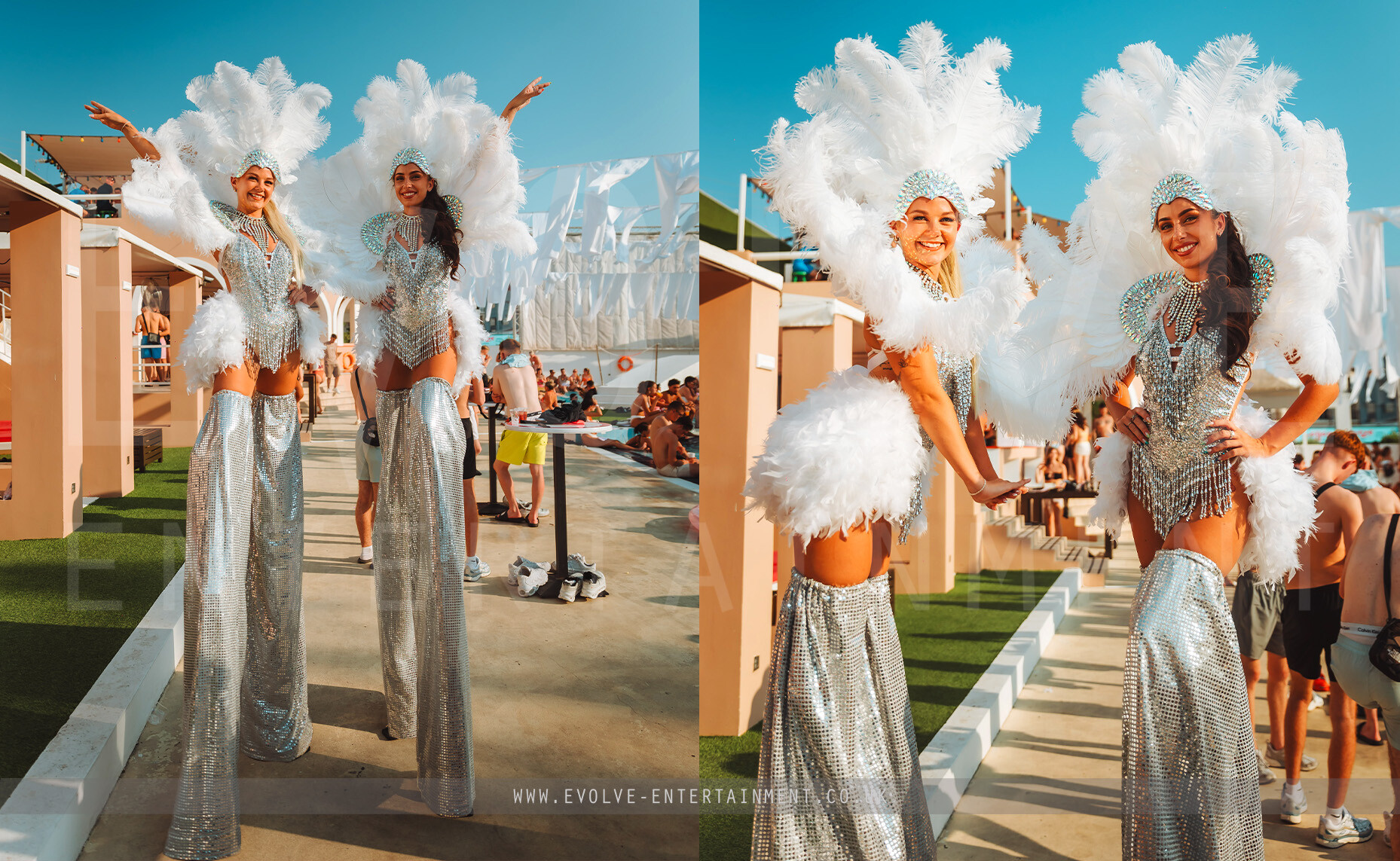 Zante - White Showgirl Stilts - 1 